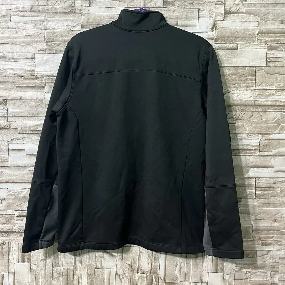 The North Face Men’s Black Grey Quarter Zip Front Pocket Sweatshirt Pullover L